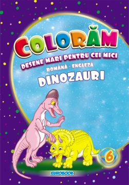 CARTE DE COLORAT CU DESENE MARI: DINOZAURI#1
