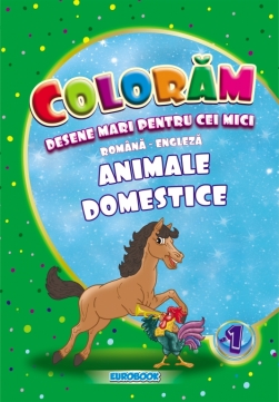CARTE DE COLORAT CU DESENE MARI: ANIMALE DOMESTICE#1