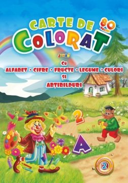 CARTE DE COLORAT 80 VOL. 2, CU ALFABET-CIFRE-LEGUME-FRUCTE-CULORI  SI 80 ABTIBILDURI.#1